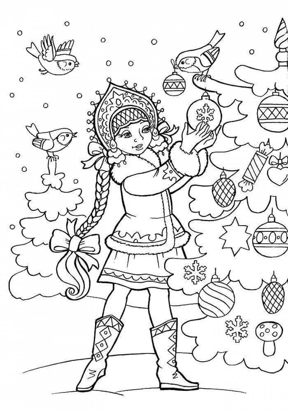 Glitter coloring christmas pictures