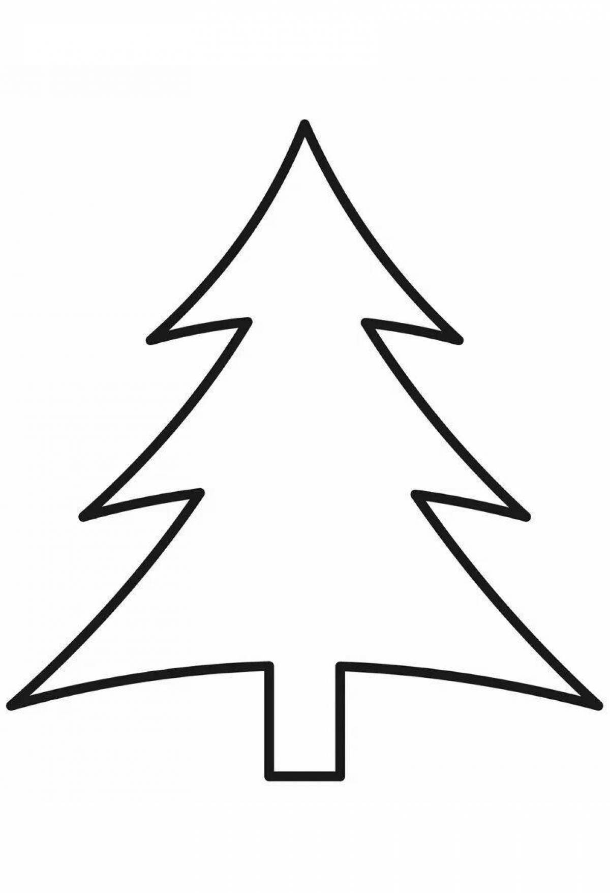 Colorful christmas tree coloring page