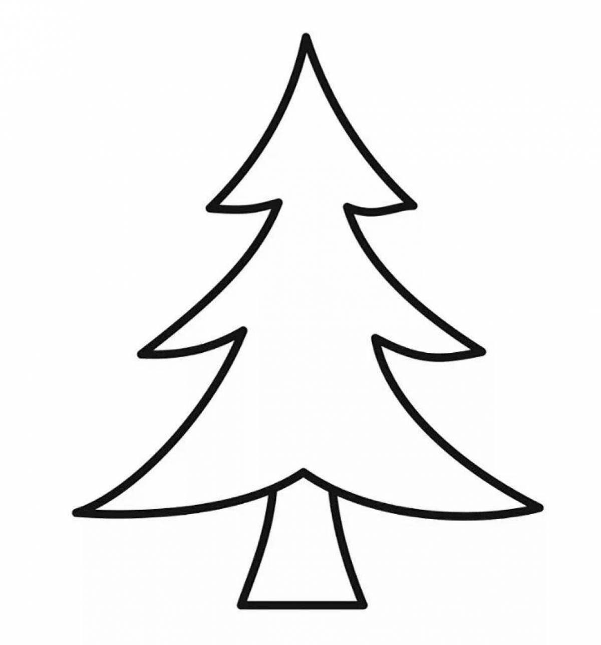 Glowing christmas tree coloring page