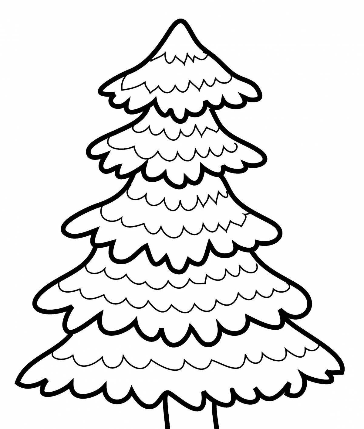 Coloring book sparkling Christmas tree