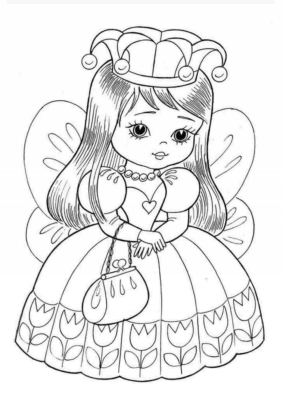 Fun doll coloring for kids