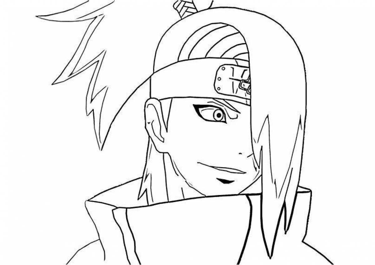 Naruto glowing coloring page