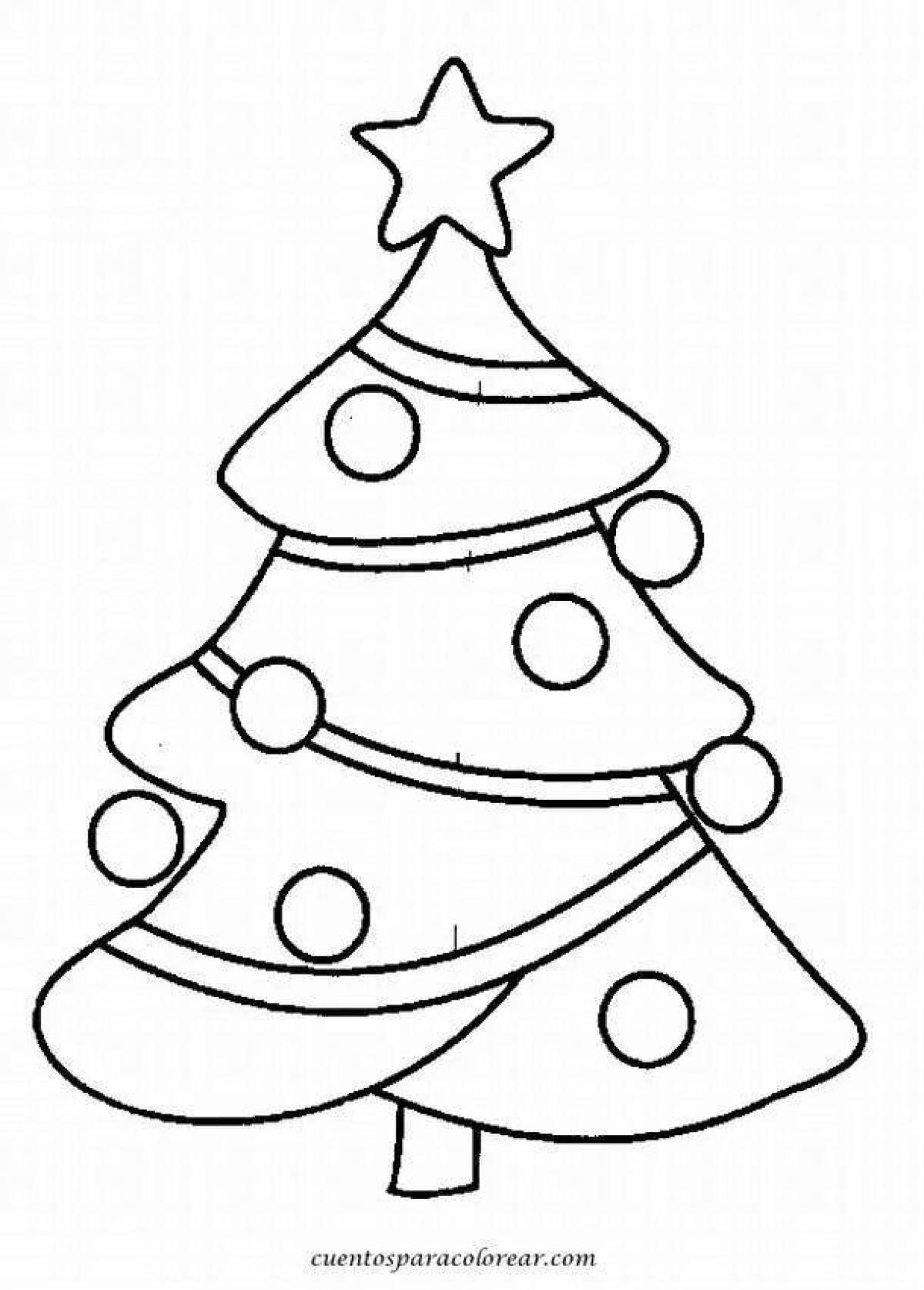 Blooming Christmas tree coloring book