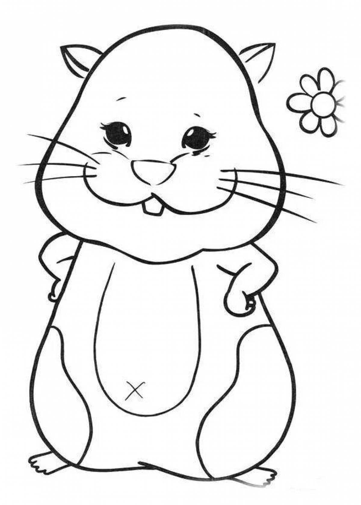 Curious hamster coloring book