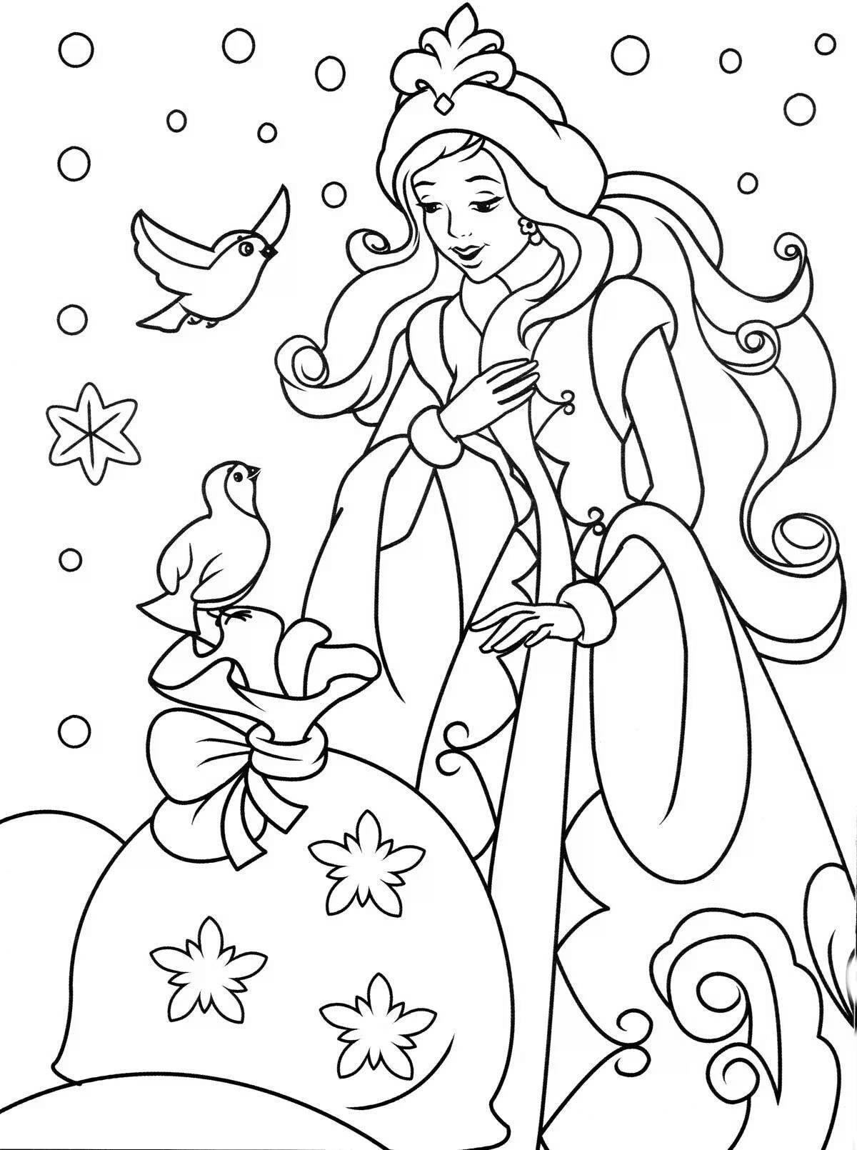 Radiant Christmas coloring book for girls