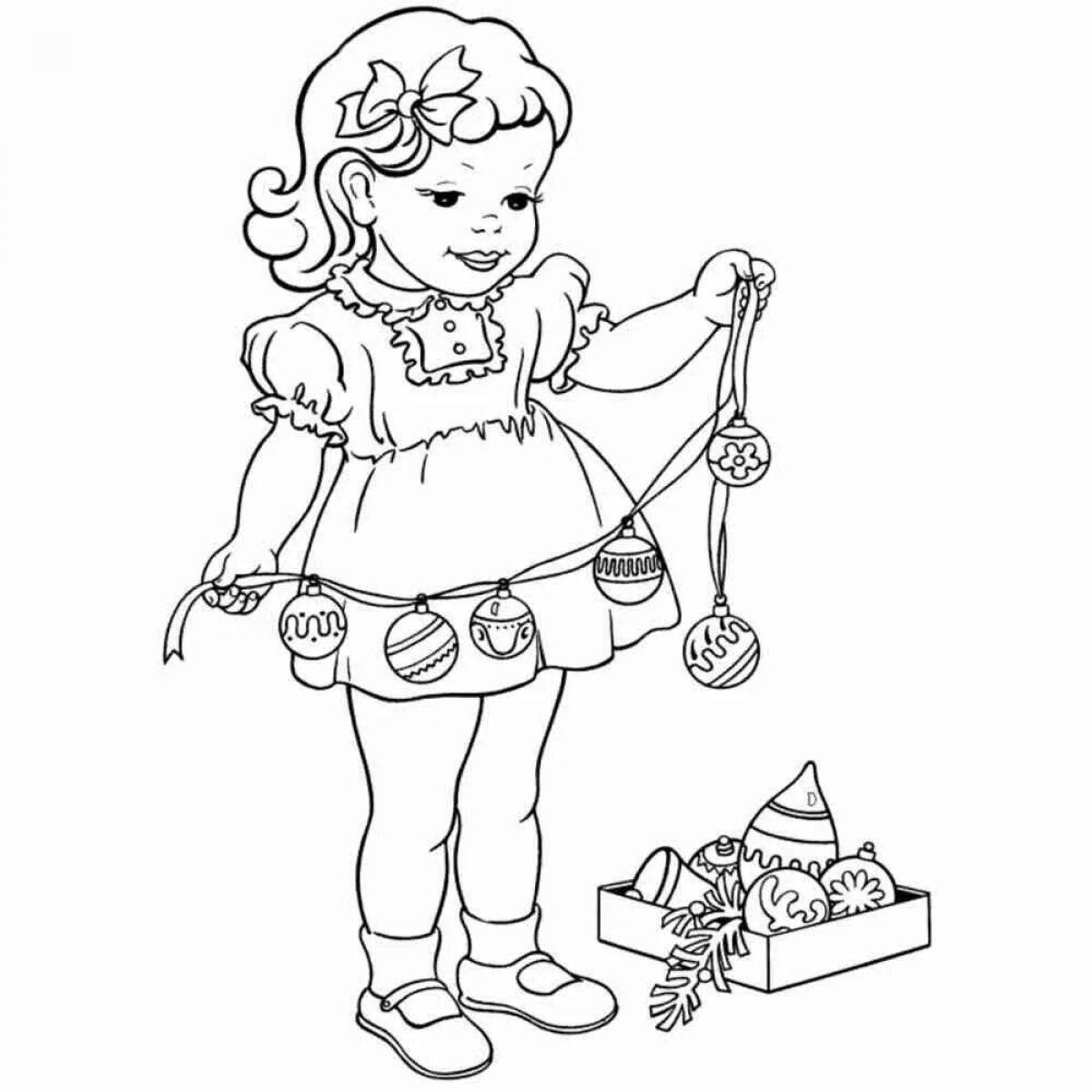 Dreamy Christmas coloring book for girls