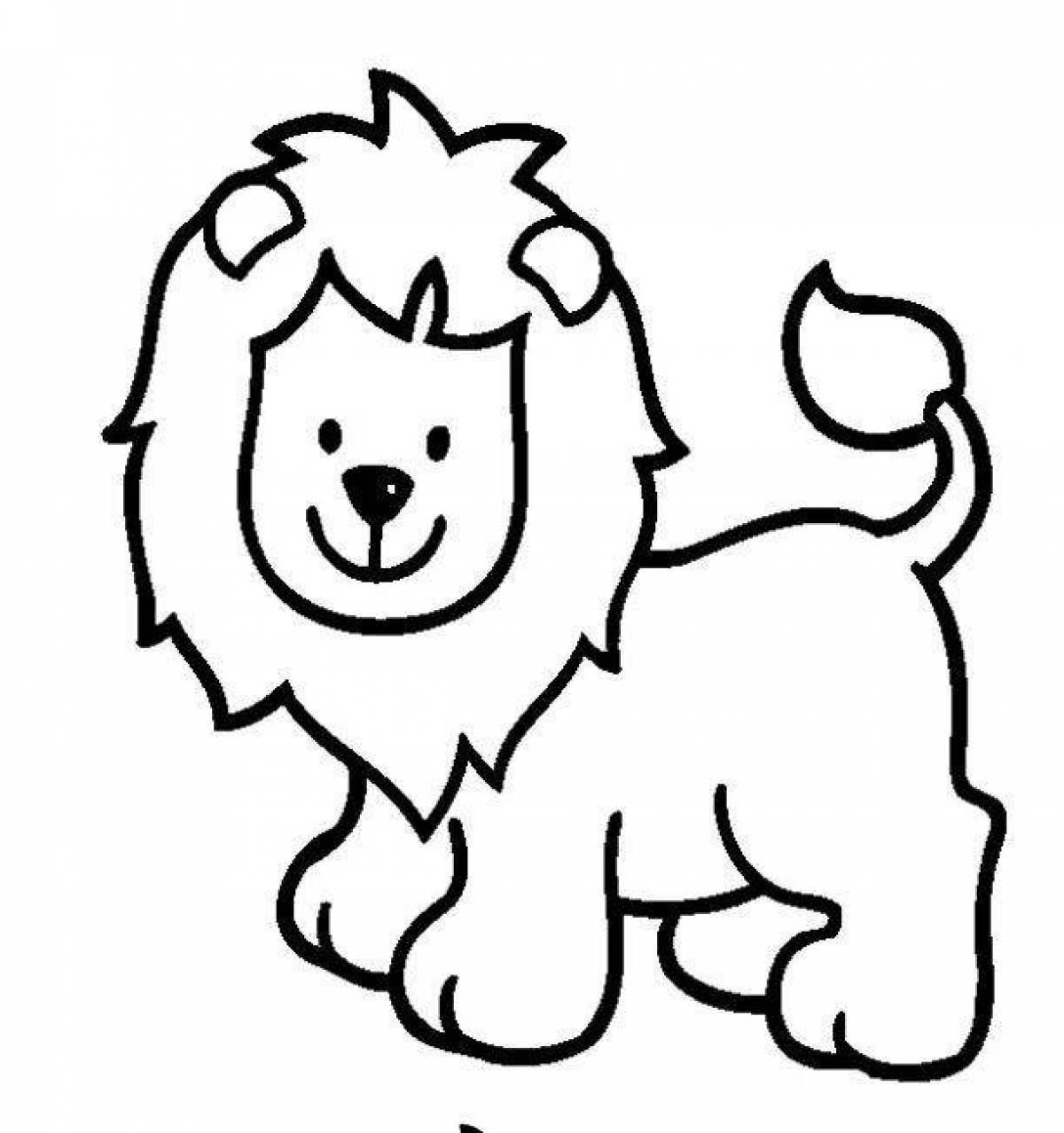 Раскраска ослепительный лев для детей
