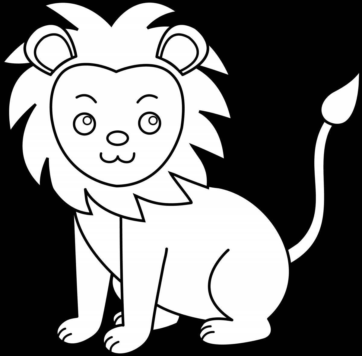 Впечатляющая страница раскраски льва для детей