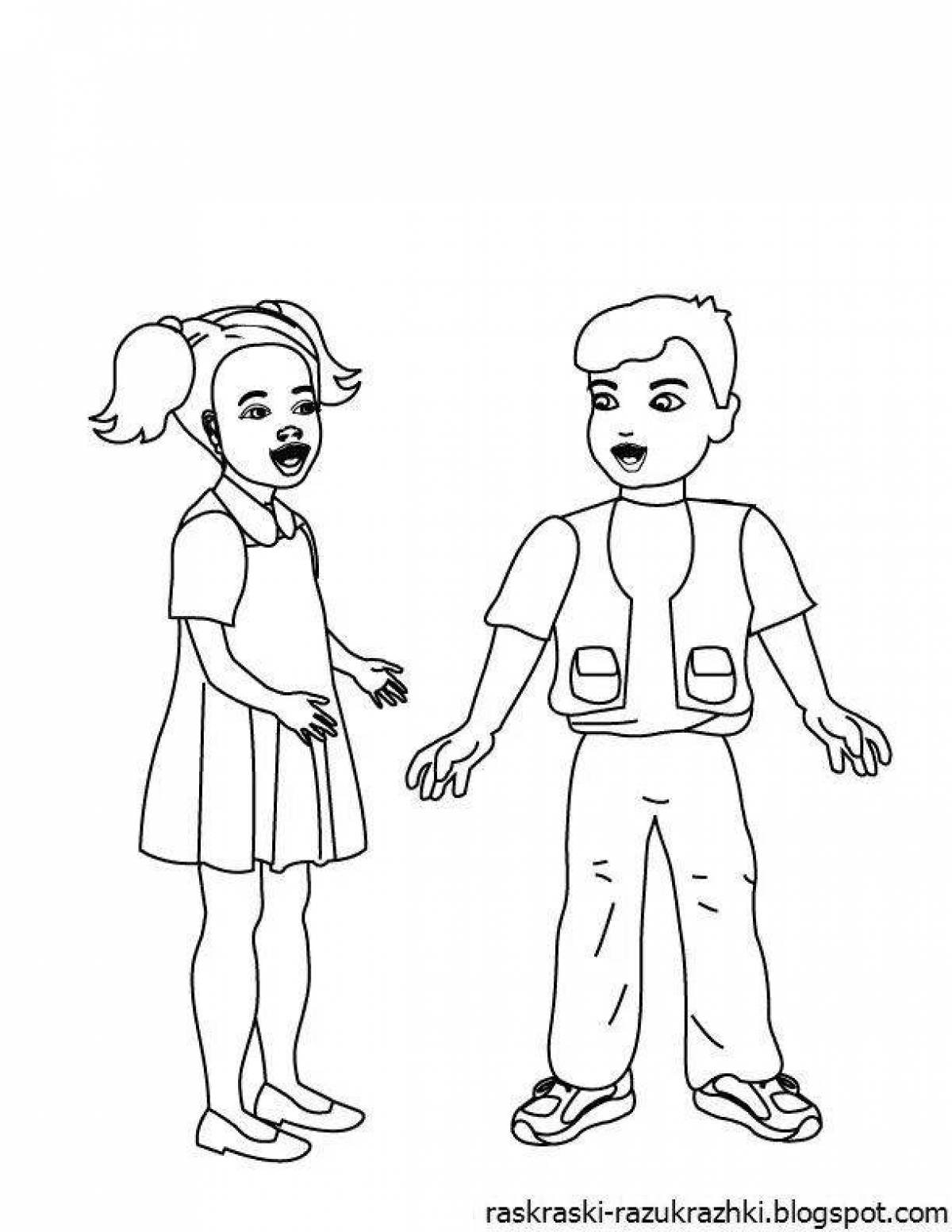 Excited people coloring pages