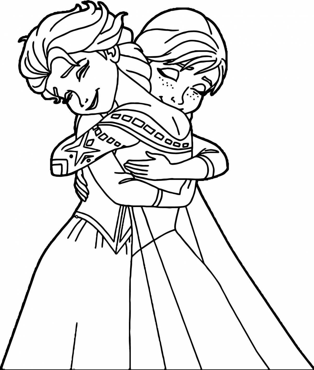 Elsa and anna wonderful coloring