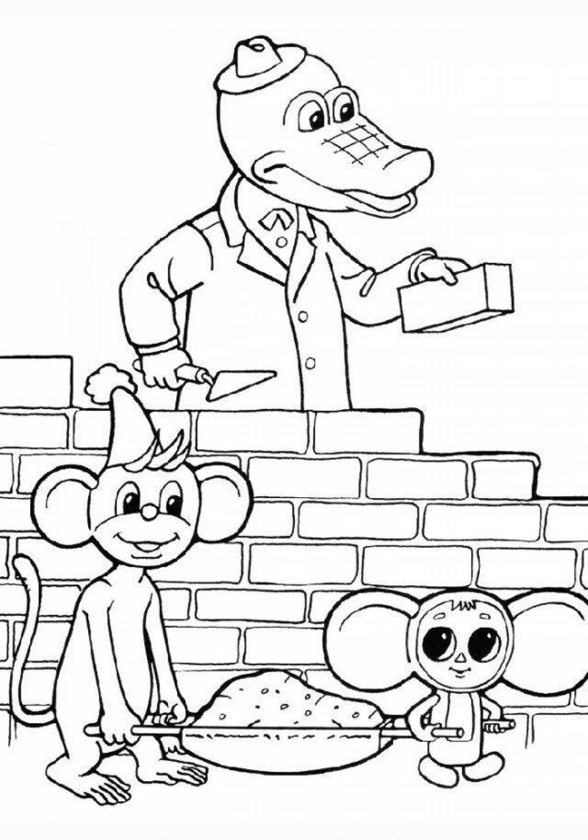Cheerful cheburashka and crocodile gene