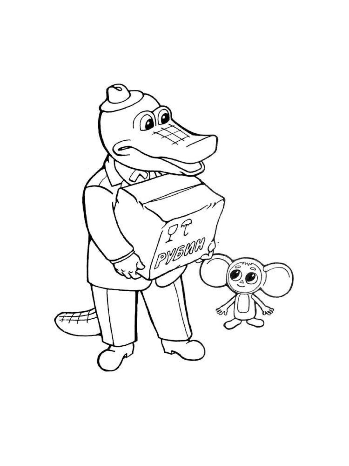 Animated cheburashka and crocodile gene