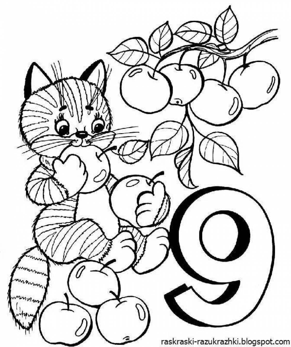 Entertaining coloring book for children 10 years old