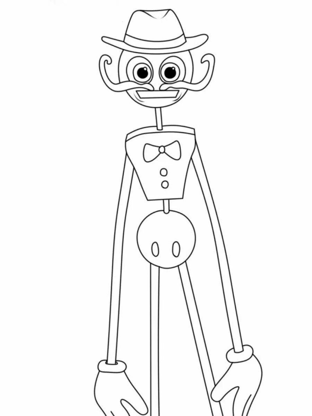 Coloring book playful mommy with long legs