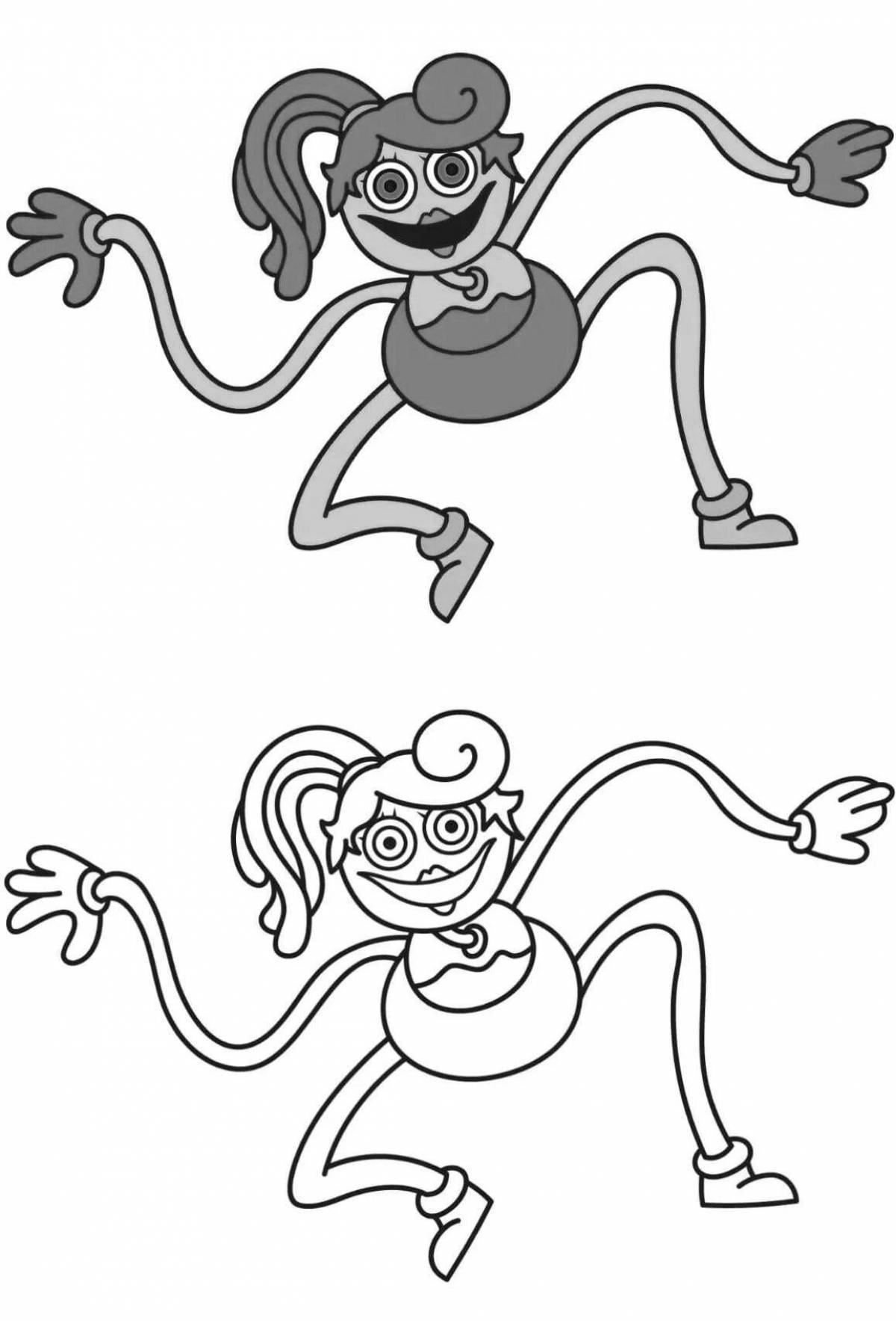 Coloring page charming mommy with long legs