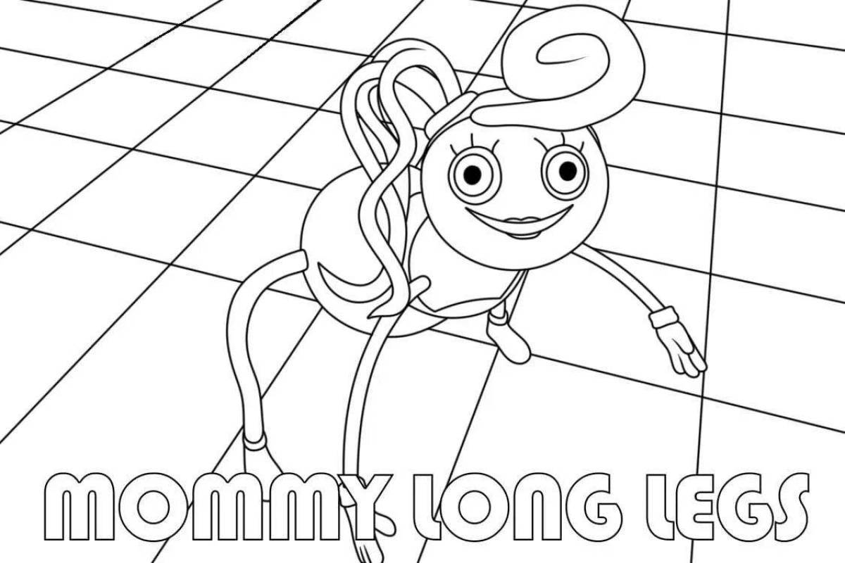 Coloring page adorable mommy with long legs
