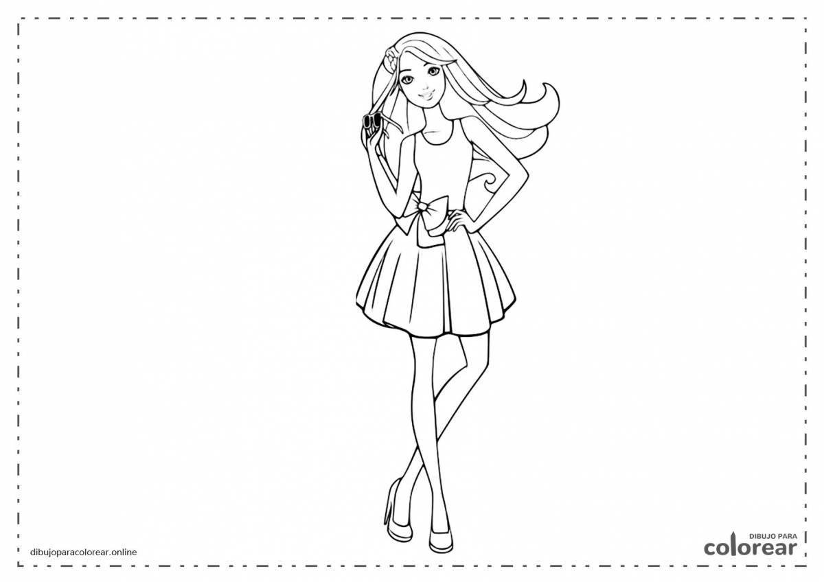 Coloring page exquisite mommy with long legs