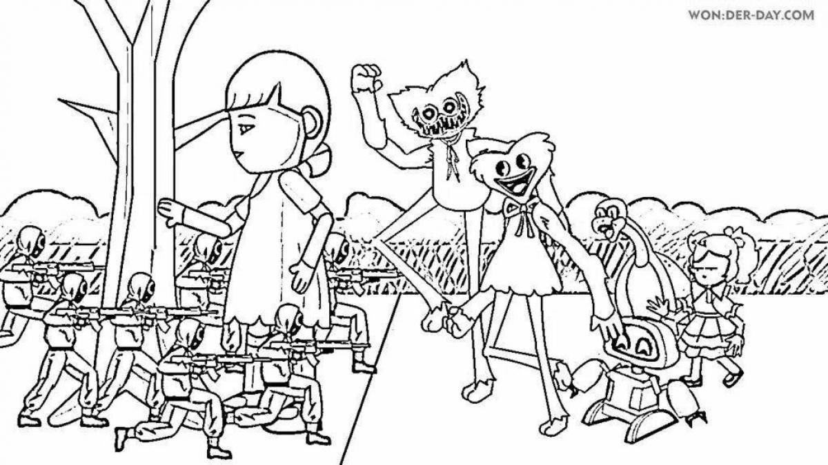Coloring page long-legged flower-obsessed mom