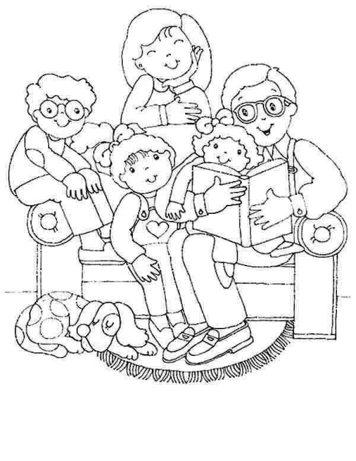 Nice family coloring book for kids