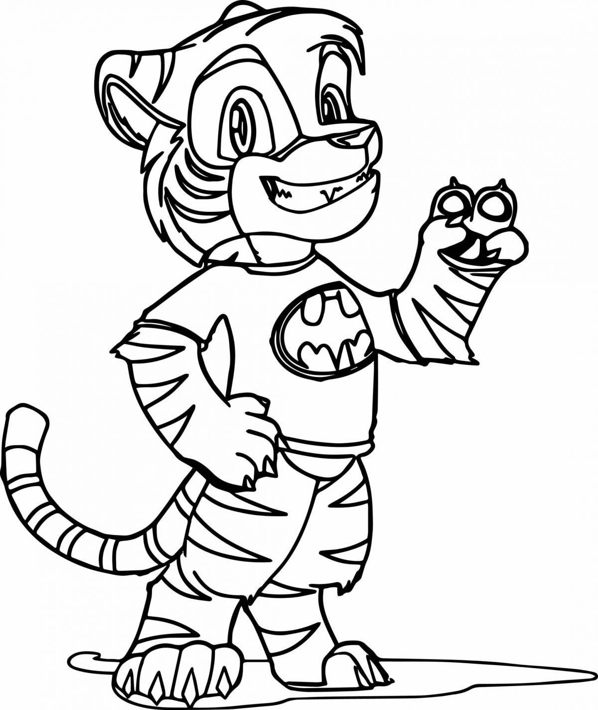 Coloring book nice tiger and lion