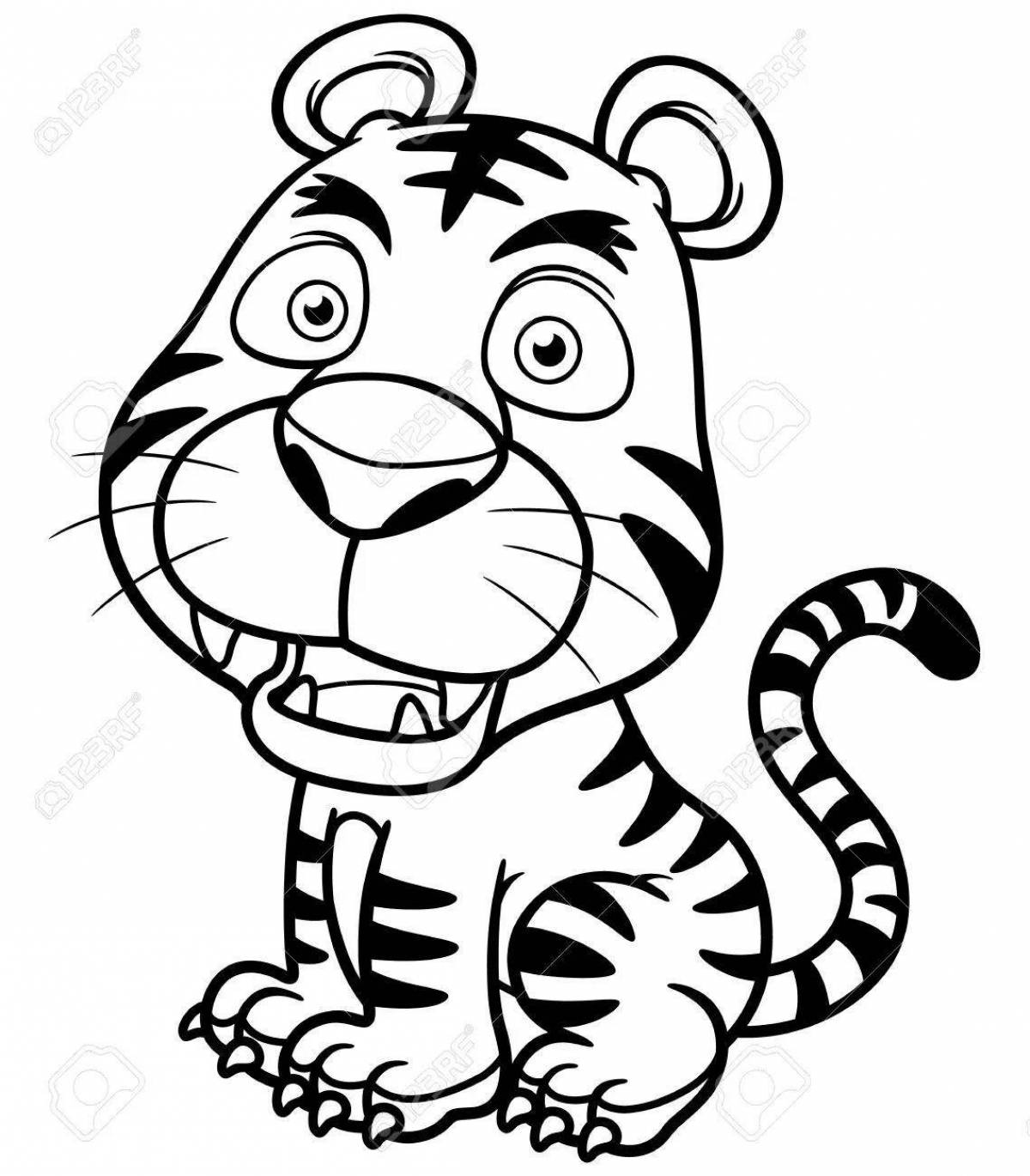 Красивая страница раскраски тигра и льва