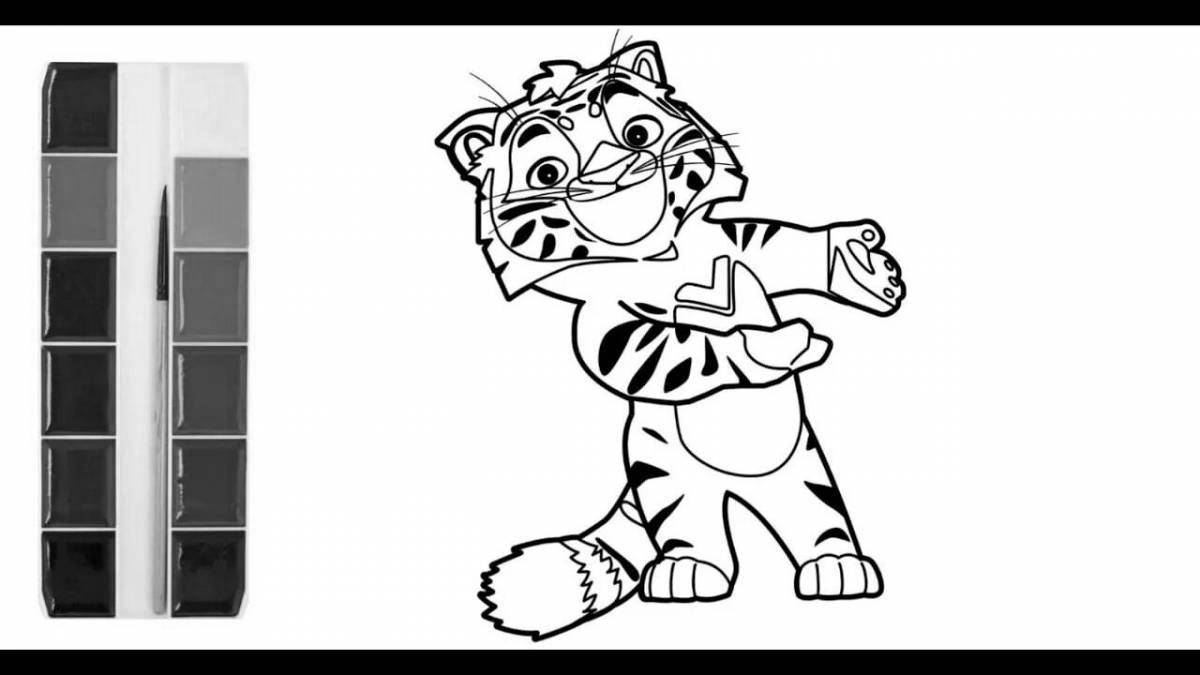 Charming tiger and lion coloring book