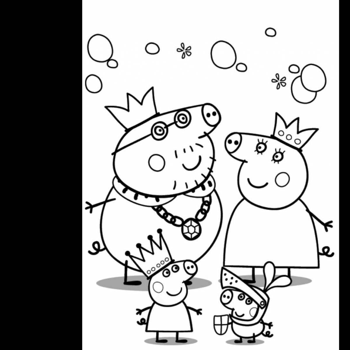 Colorful peppa pig coloring book for kids