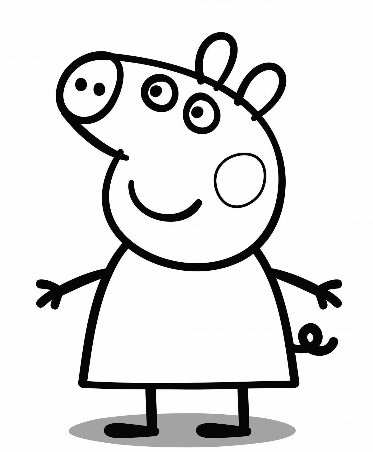 Joyful peppa pig coloring for kids