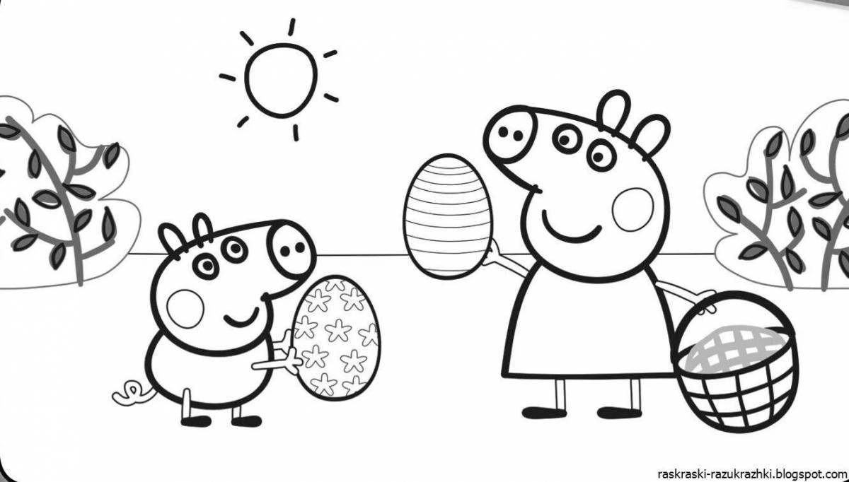 Funny peppa pig coloring for kids