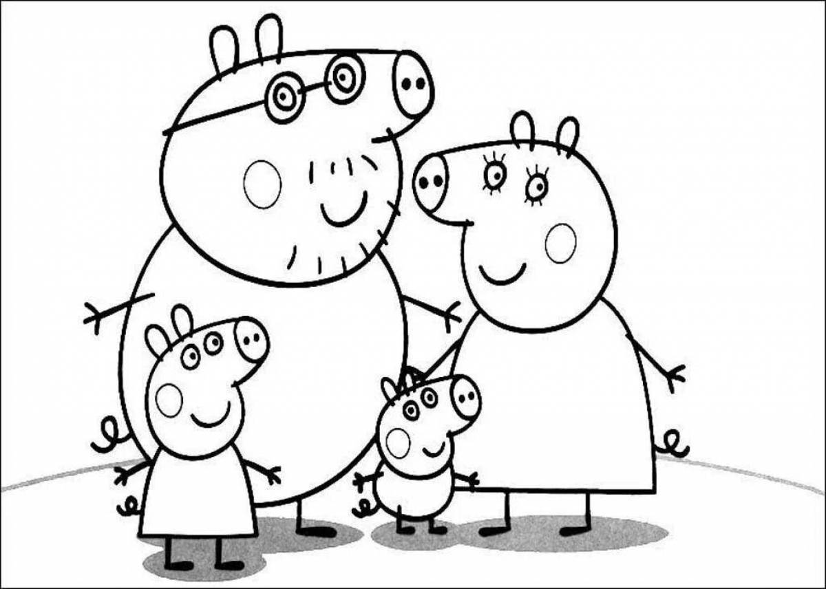 Cute peppa pig coloring pages for kids