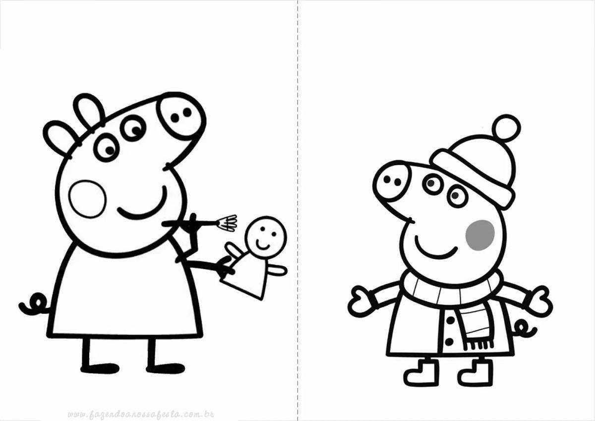 Fancy peppa pig coloring pages for kids