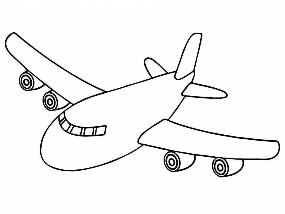 Самолет картинка для детей раскраска