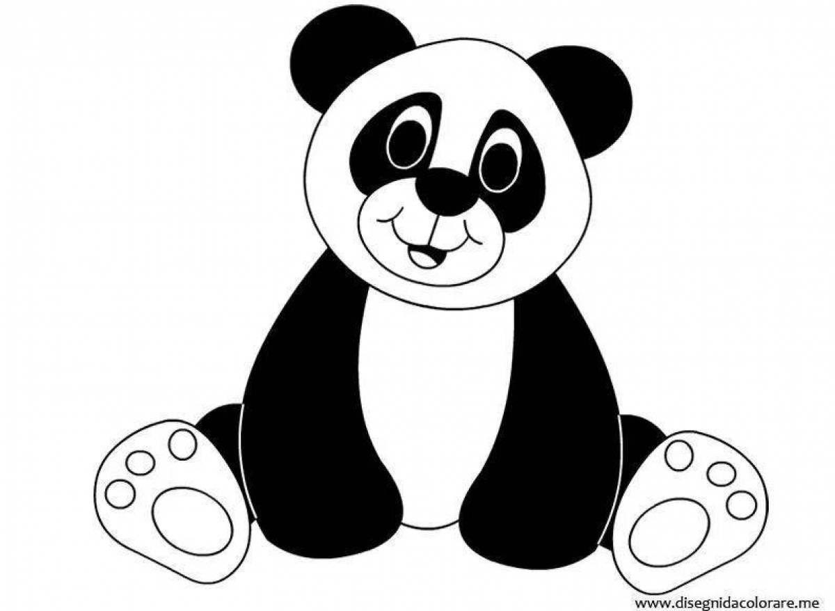 Панда рисунок раскраска