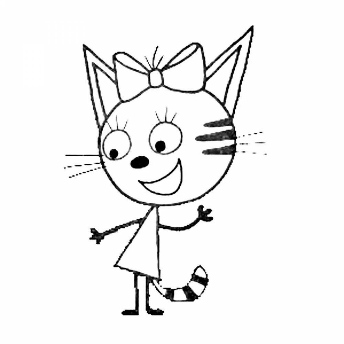 Раскраска Карамелька из мультфильма три кота