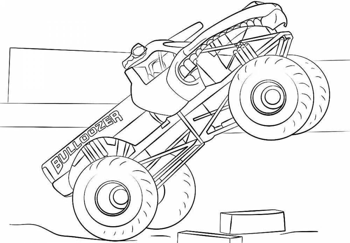 монстр трак раскраска для детей