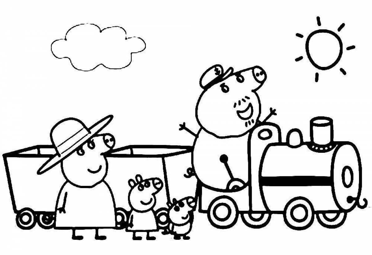Color-explosion peppa pig coloring page for kids