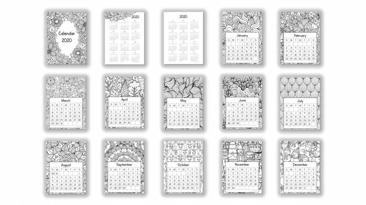 Раскраска Календарь | Раскраски для детей печать онлайн