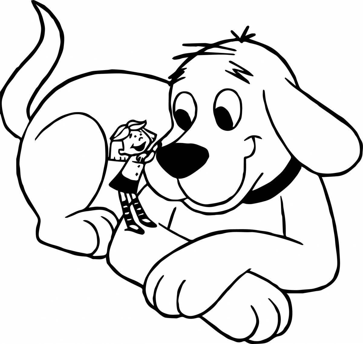 Bright cartoon dog coloring book