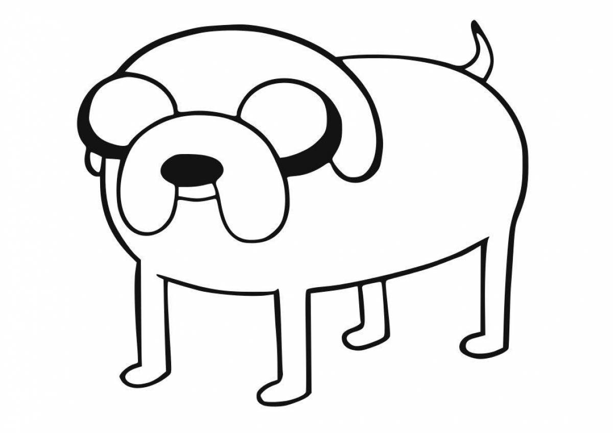 Счастливая мультяшная собака-раскраска