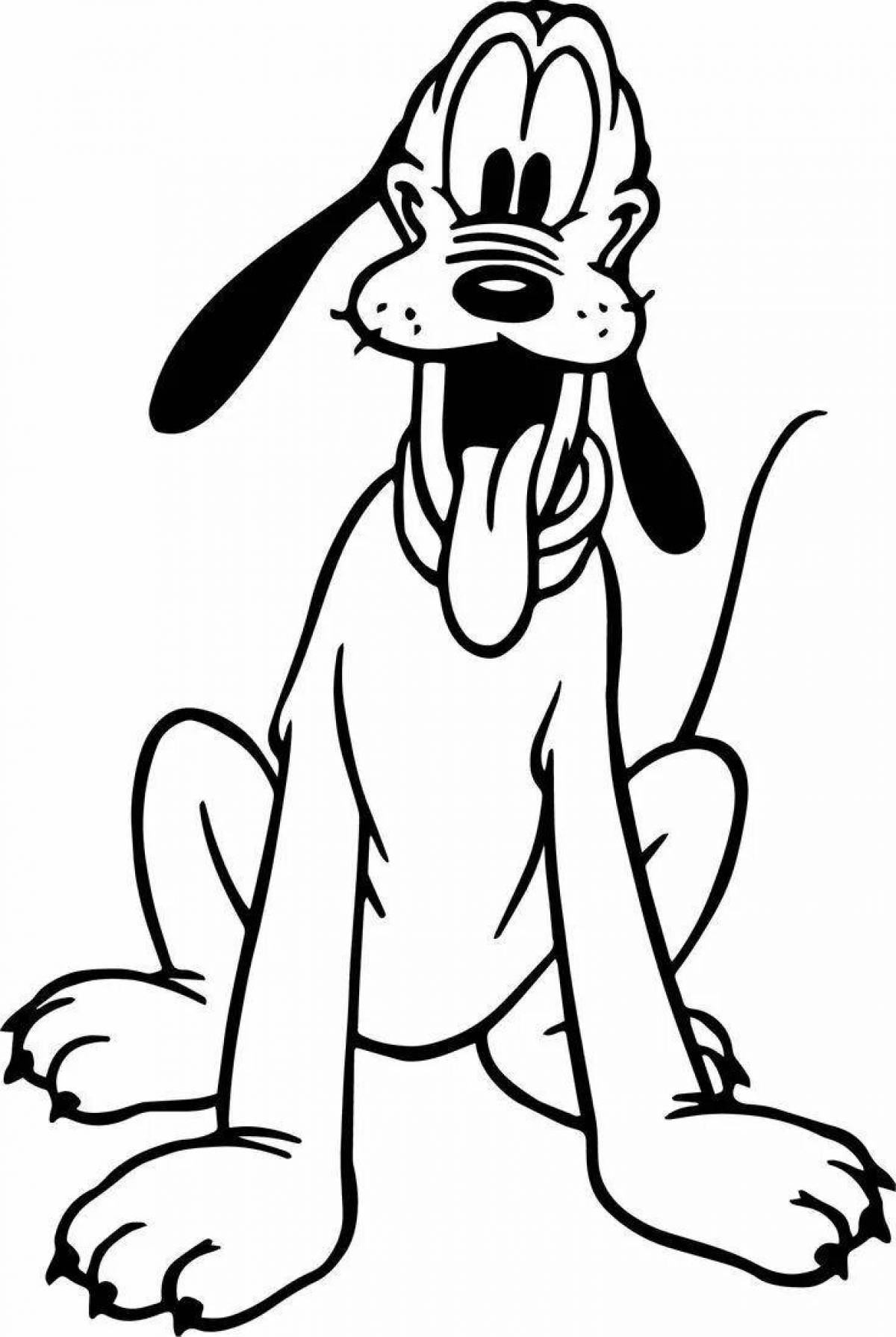 Funny cartoon coloring dog