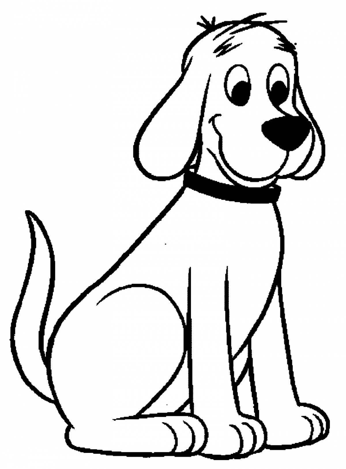 Coloring animated cartoon dog
