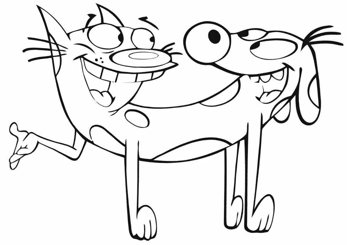 Cartoon dog coloring page