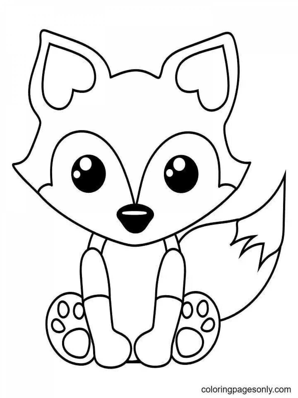 Soft coloring fox cub