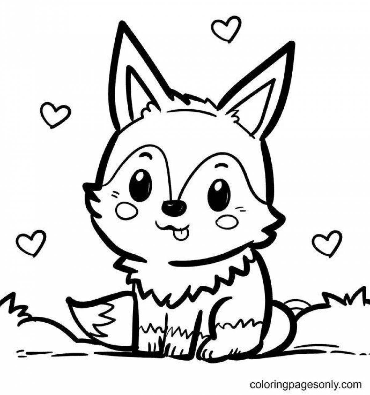 Shy fox coloring