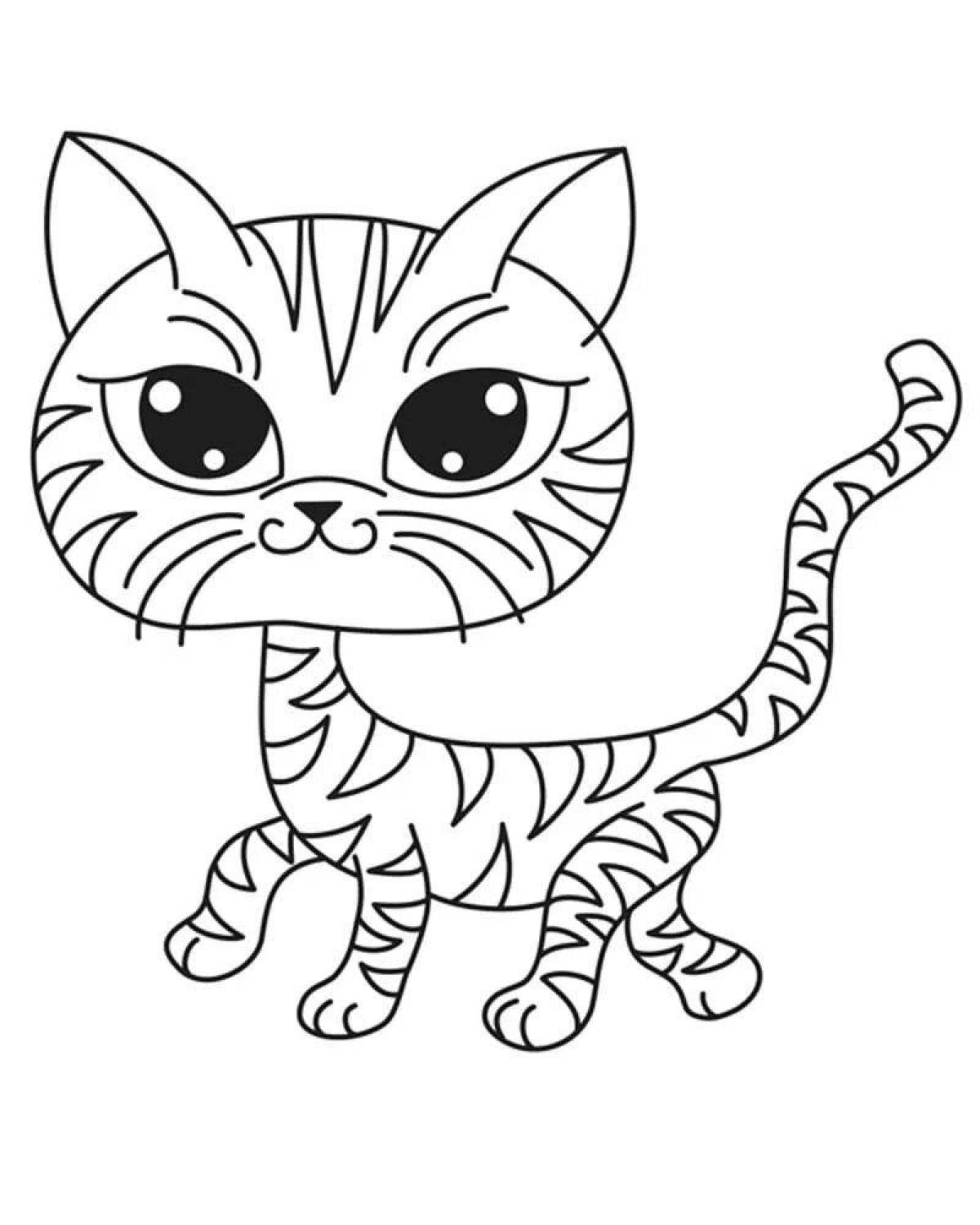 Cute kitty coloring book for kids