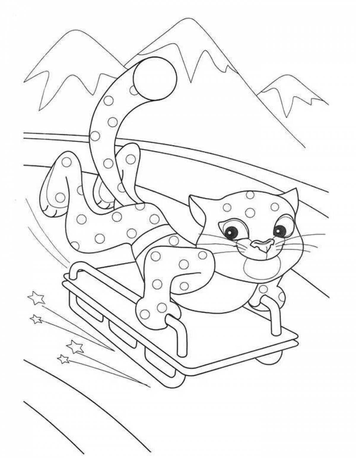 Fascinating winter sports coloring book for kids