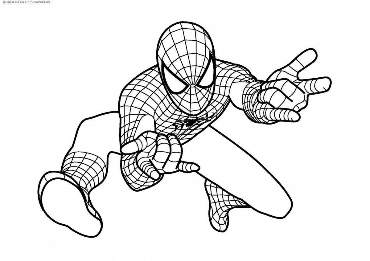 Amazing coloring book of Spiderman for 6-7 year olds