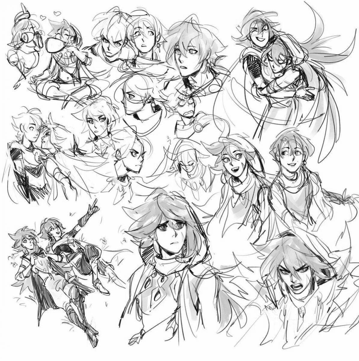 Восхитительная раскраска геншин кли