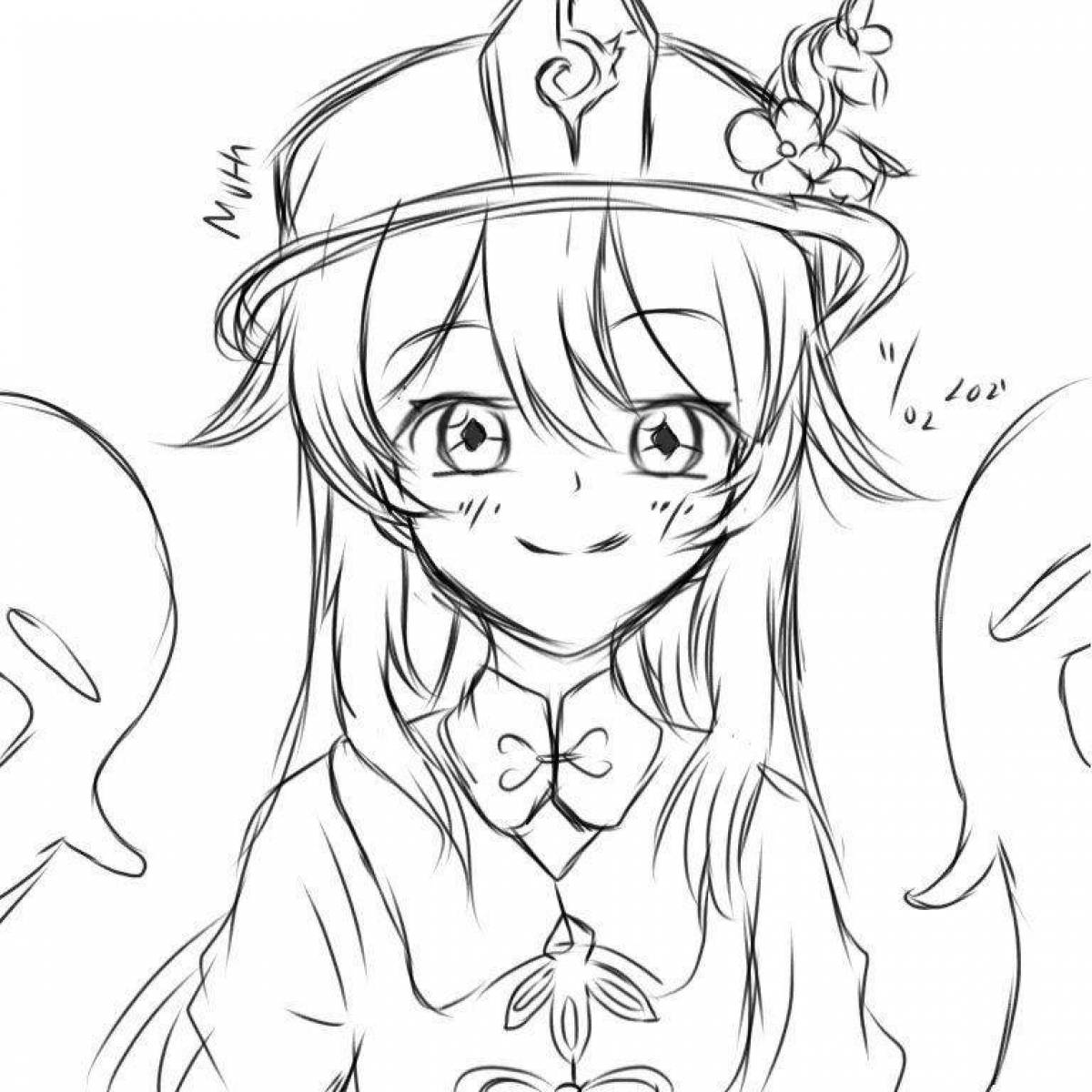 Раскраска сладкий геншин кли