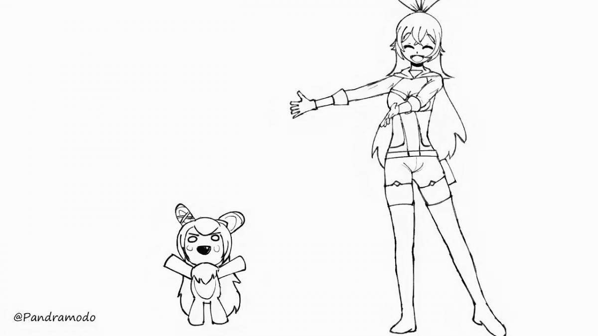 Интересная раскраска геншин кли